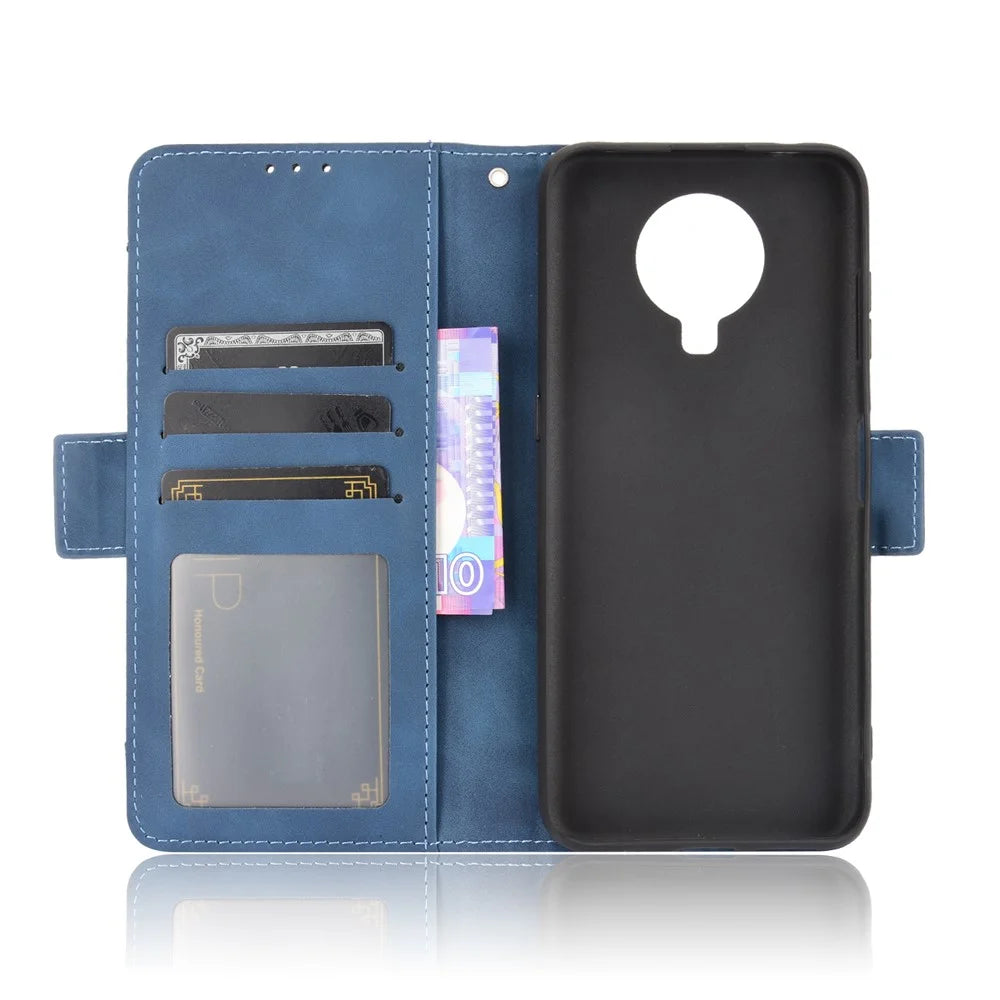 Wallet Design Multiple Card Slots Stand Leather Phone Case for Nokia G20 / Nokia G10 / Nokia 6.3 - Blue - 6