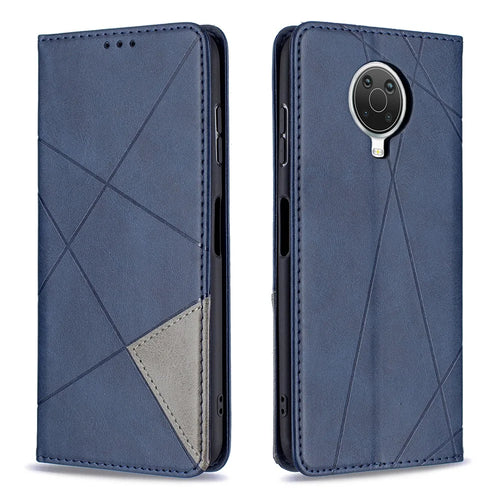 Geometric Pattern Stand Leather Card Holder Cover for Nokia 20 - Blue - 1