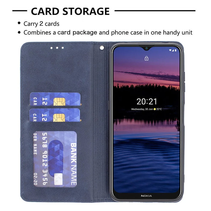 Geometric Pattern Stand Leather Card Holder Cover for Nokia 20 - Blue - 4
