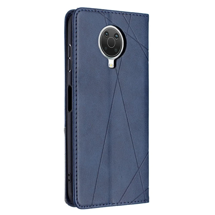 Geometric Pattern Stand Leather Card Holder Cover for Nokia 20 - Blue - 6