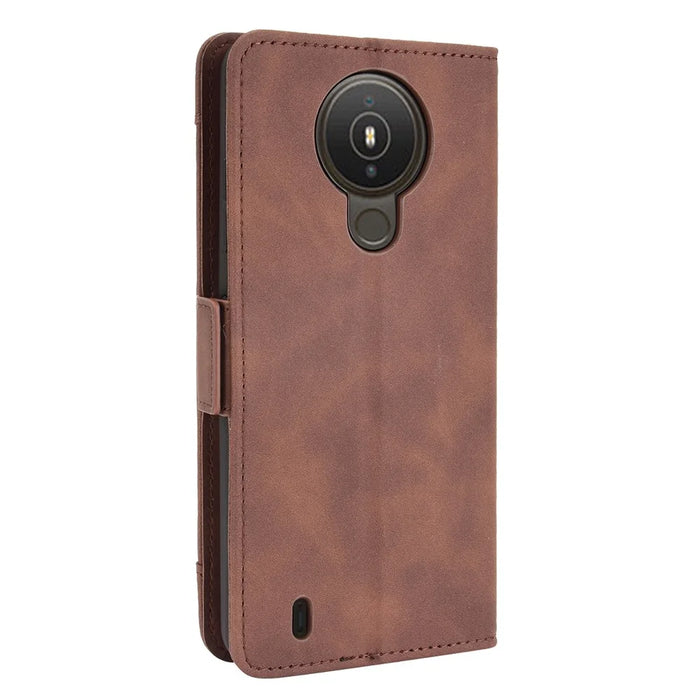 Leather Wallet Protective Case with Multiple Card Slots for Nokia 1.4 - Brown - 4