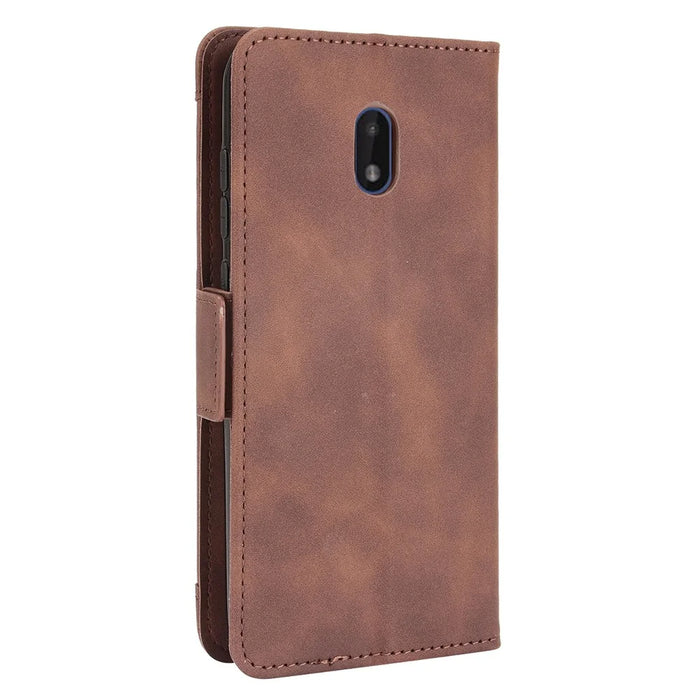 Multiple Card Slots Design Leather Wallet Case Stand for Nokia C1 Plus - Brown - 4