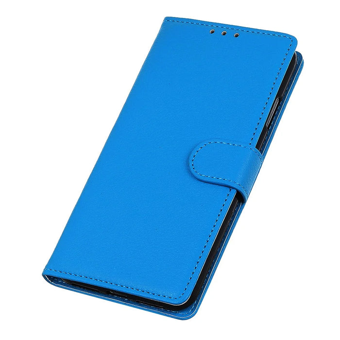 Litchi Skin Wallet Leather Phone Case for Nokia X20/X10 - Blue - 6