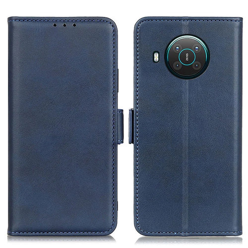 Magnetic Double Clasp Leather Wallet Case for Nokia X20/X10 - Blue - 1