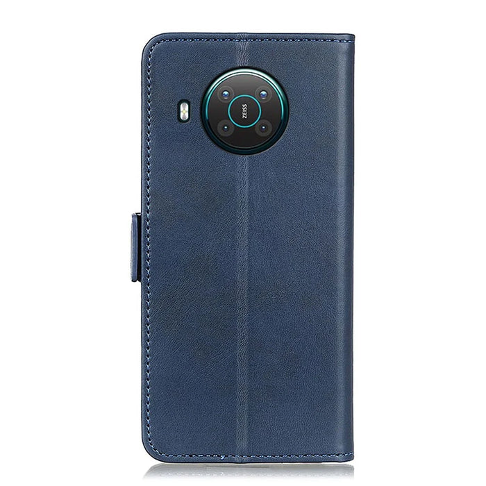 Magnetic Double Clasp Leather Wallet Case for Nokia X20/X10 - Blue - 6