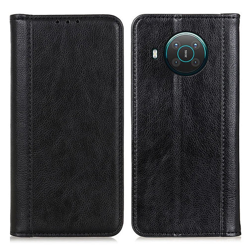Auto-absorbed Litchi Texture PU Leather Wallet Stand Cover Case for Nokia X10/X20 - Black - 1