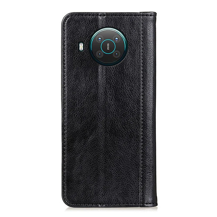 Auto-absorbed Litchi Texture PU Leather Wallet Stand Cover Case for Nokia X10/X20 - Black - 3