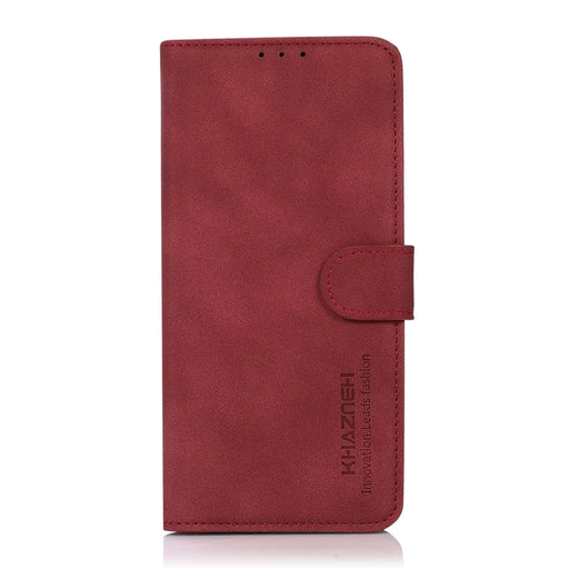 KHAZNEH Wallet Design Textured Full Protection Leather Phone Cover Stand Case for Nokia X10/X20 - Red - 2