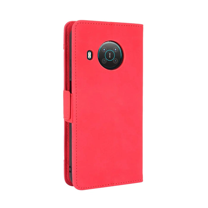 For Nokia X10 / X20 Protective Leather Case with Multiple Card Slots and Stand Function - Red - 5