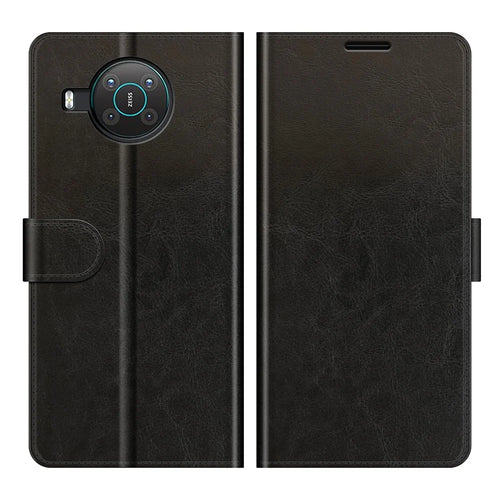 Full Protection Crazy Horse Texture Leather Stand Case with Wallet for Nokia X10/X20 - Black - 1