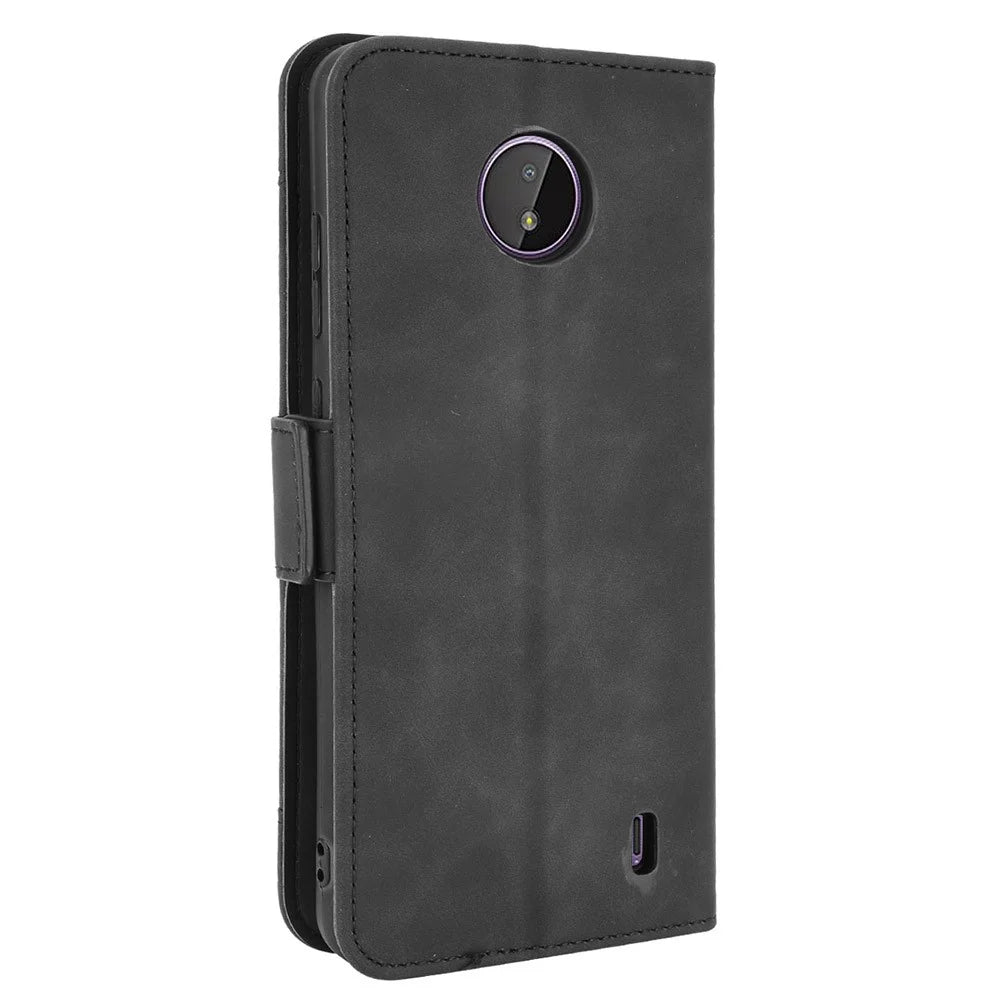 Wallet Design Multiple Card Slots Phone Cover Stand Case for Nokia C20/C10 - Black - 3