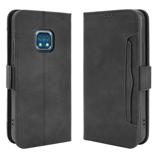Full Protection Multi Card Holder Design Leather Phone Stand Case Cover Protector for Nokia XR20 - Black - 1