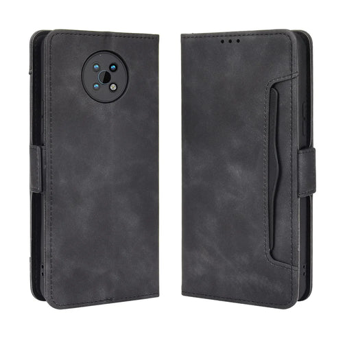 For Nokia G50 Flip Phone Case PU Leather and TPU Phone Cover Multiple Card Slot Practical Wallet Stand Protective Case - Black - 1