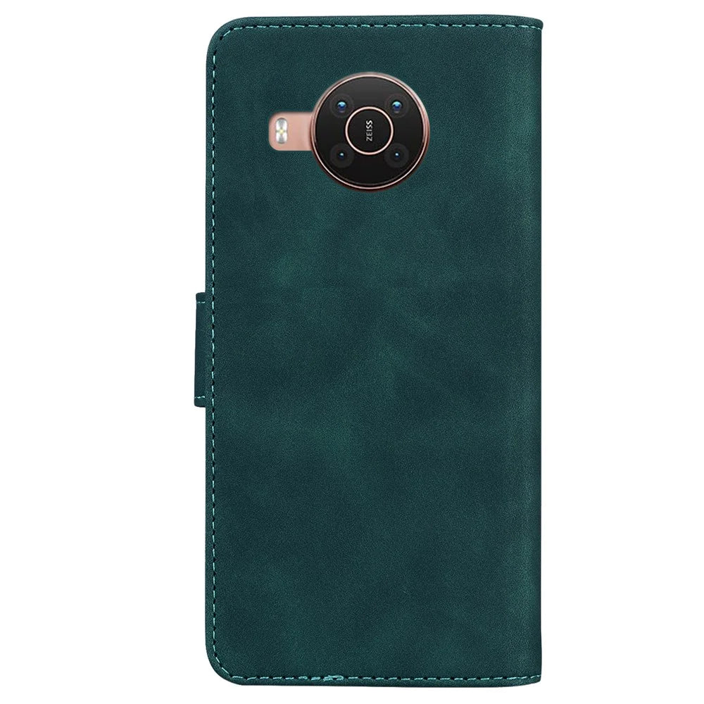 Skin-touch PU Leather Big Butterfly Printing Wallet Stand Flip Shockproof Protective Phone Case for Nokia X10 / X20 - Green - 3
