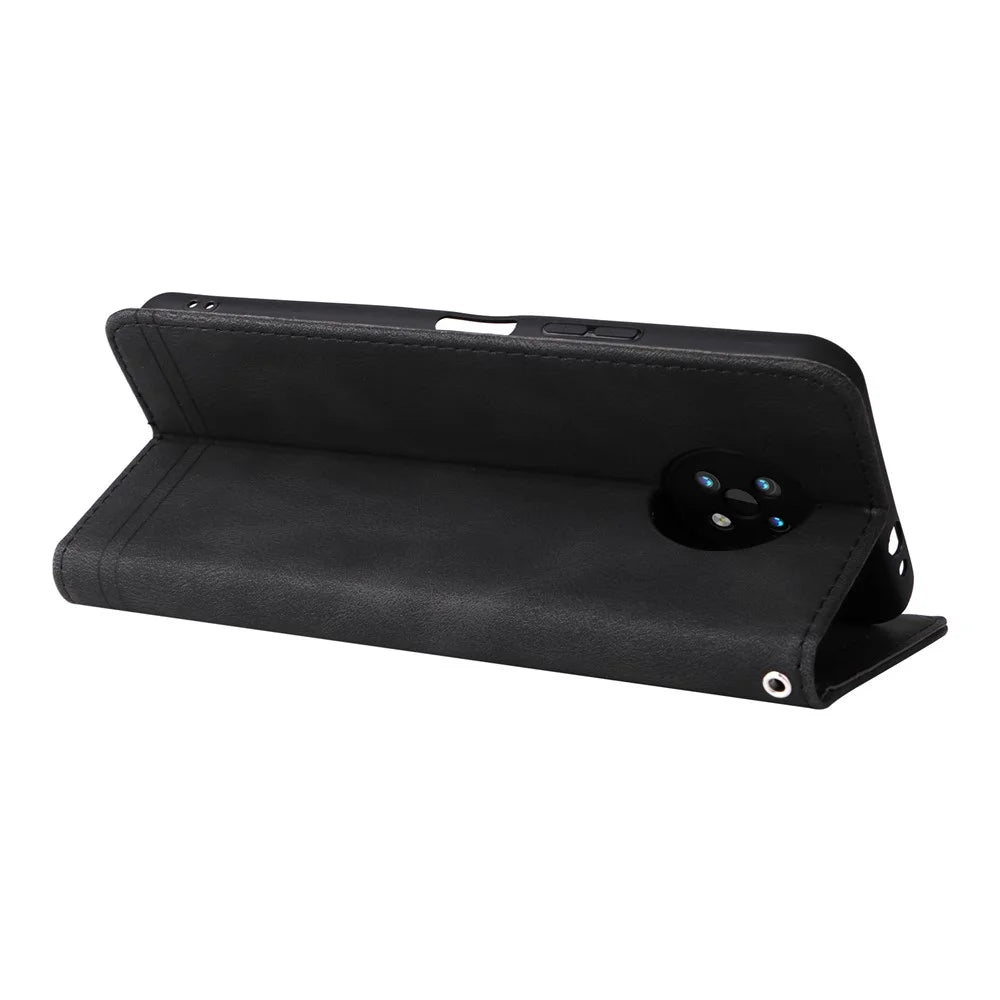 For Nokia G50 Leather Wallet Cases Skin Touch Phone Cover Stand with Strap - Black - 6