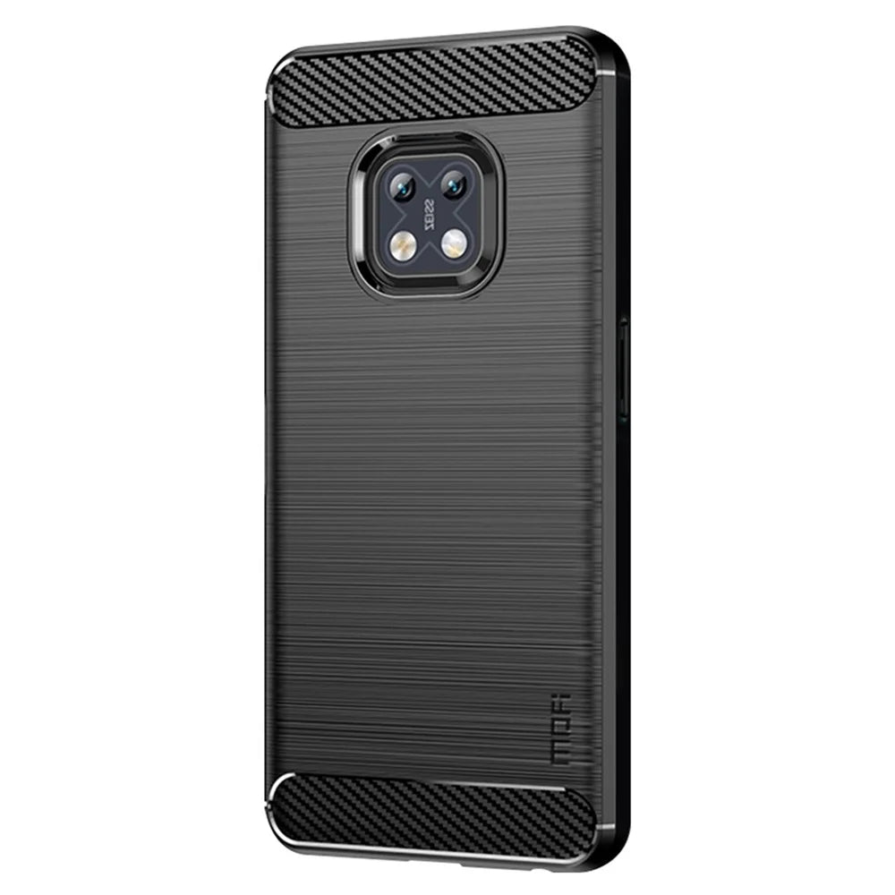 MOFI Shockproof Lightweight Brushed Carbon Fiber Design Soft TPU Covering Case for Nokia XR20 - Black - 2