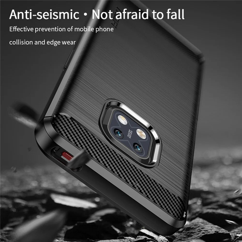 MOFI Shockproof Lightweight Brushed Carbon Fiber Design Soft TPU Covering Case for Nokia XR20 - Black - 5