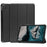 Protective Case for Nokia T20 Trifold Stand PU Leather + PC Tablet Cover Shell with Auto Wake / Sleep - Black - 1