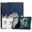 Pattern Printing Shockproof Hard PC + PU Leather Tablet Cover with Tri-fold Stand for Nokia T20 - Good Night Cat - 1