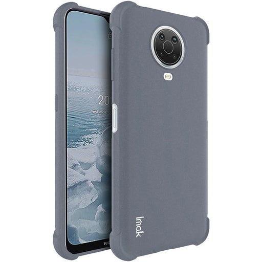 IMAK Matte Soft TPU Four-Corner Airbags Full Body Protective Cover with Screen Protector for Nokia G20 / G10 - Matte Grey - 1