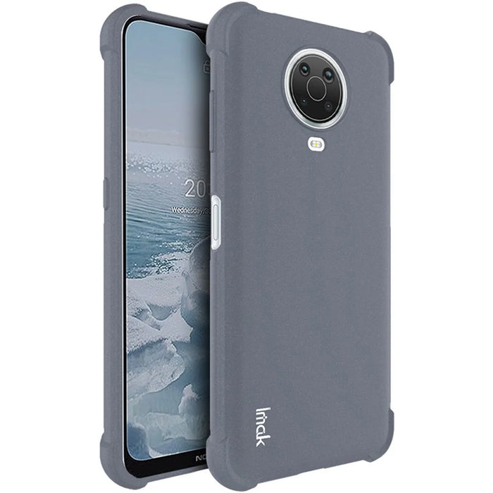 IMAK Matte Soft TPU Four-Corner Airbags Full Body Protective Cover with Screen Protector for Nokia G20 / G10 - Matte Grey - 1