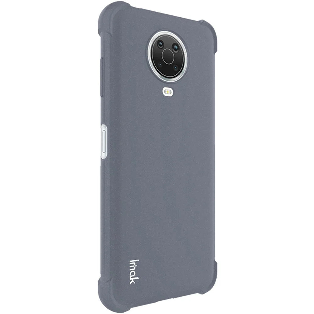 IMAK Matte Soft TPU Four-Corner Airbags Full Body Protective Cover with Screen Protector for Nokia G20 / G10 - Matte Grey - 3