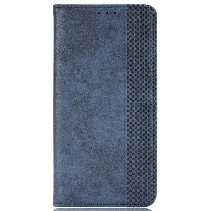Mosaic Border Pattern Splicing Wallet Stand Auto Closing Magnetic Leather Phone Cover Case for Nokia G300 - Blue - 2