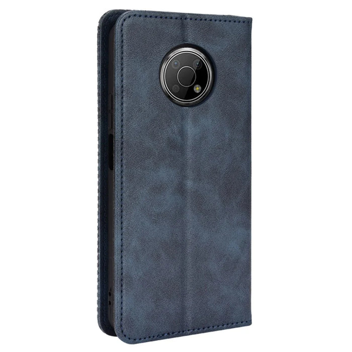 Mosaic Border Pattern Splicing Wallet Stand Auto Closing Magnetic Leather Phone Cover Case for Nokia G300 - Blue - 3