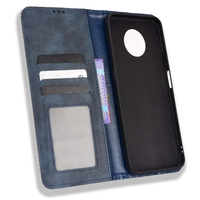 Mosaic Border Pattern Splicing Wallet Stand Auto Closing Magnetic Leather Phone Cover Case for Nokia G300 - Blue - 6