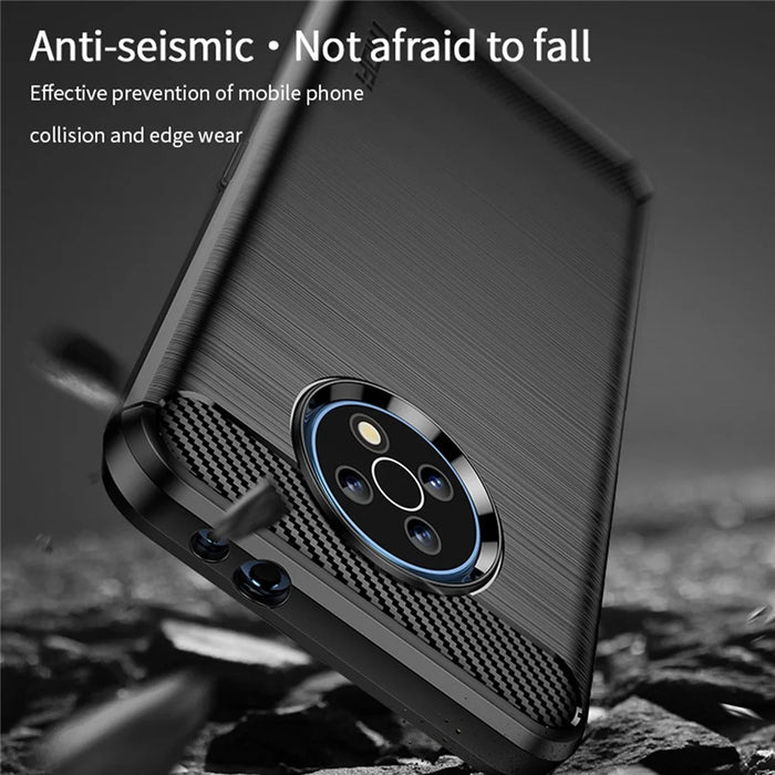 MOFI Carbon Fiber Texture Well-protected Brushed Soft TPU Phone Case Cover for Nokia G50 - Black - 5