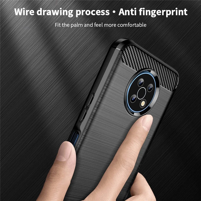 MOFI Carbon Fiber Texture Well-protected Brushed Soft TPU Phone Case Cover for Nokia G50 - Black - 7
