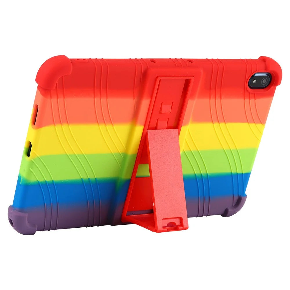 Flexible Silicone Tablet Shell for Nokia T20 Cover with Foldable Supporting Kickstand - Black - 3