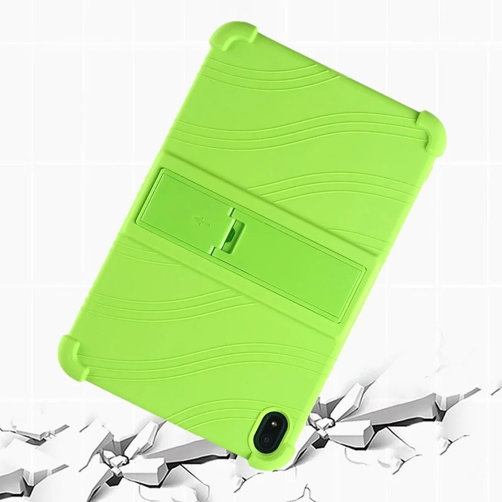 Flexible Silicone Tablet Shell for Nokia T20 Cover with Foldable Supporting Kickstand - Black - 5