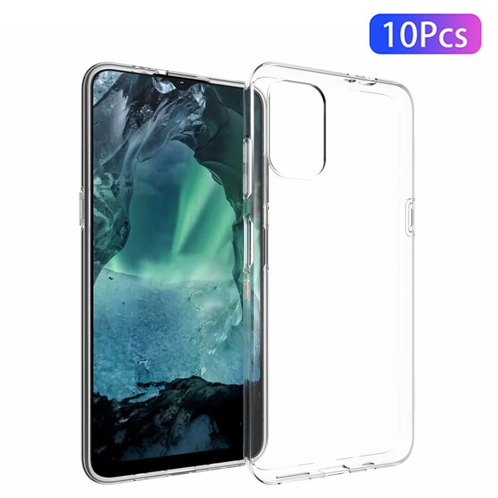 10Pcs/Pack Protective Case for Nokia G21, Clear TPU Precise Cutouts Inner Watermark-Free Anti-Drop Phone Cover - 1