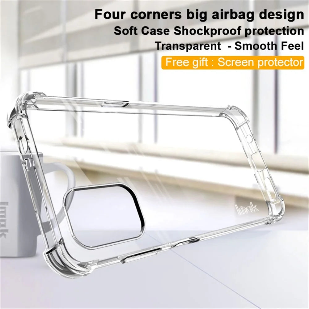 IMAK Airbag Drop-proof Case for Nokia G11/G21, Anti-scratch Wear-resistant Transparent Soft TPU Phone Cover with Screen Film - Transparent - 2