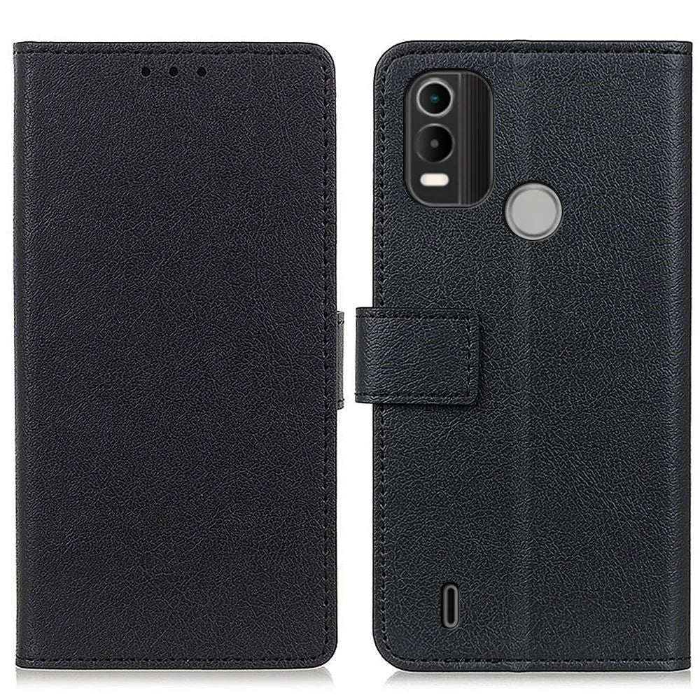 For Nokia C21 Plus Anti-fall Full Coverage Phone Cover Magnetic Closing PU Leather Stand Shockproof Soft Shell with Card Slots Mobile Phone Case - Black - 1