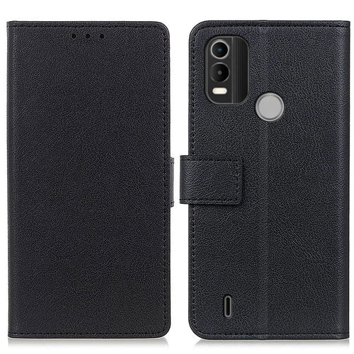 For Nokia C21 Plus Anti-fall Full Coverage Phone Cover Magnetic Closing PU Leather Stand Shockproof Soft Shell with Card Slots Mobile Phone Case - Black - 1