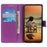 For Nokia C21 Plus Litchi Texture Wallet Case PU Leather Stand Magnetic Drop Protection Shockproof Cover - Purple - 3