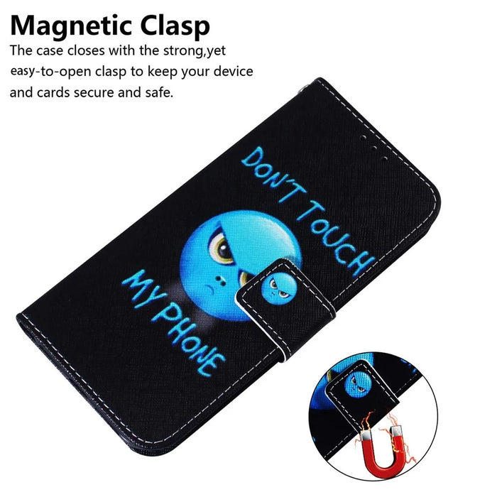 Pattern Printing Wallet Stand Case for Nokia C21 Plus, Full Protection PU Leather Folio Flip Cover - Don't Touch My Phone - 4