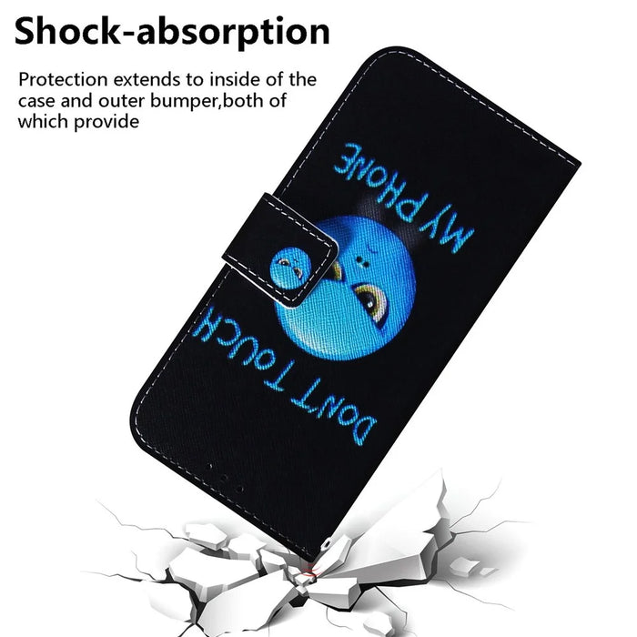 Pattern Printing Wallet Stand Case for Nokia C21 Plus, Full Protection PU Leather Folio Flip Cover - Don't Touch My Phone - 5