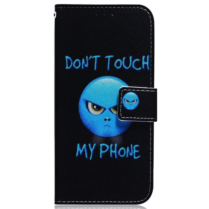 Pattern Printing Wallet Stand Case for Nokia C21 Plus, Full Protection PU Leather Folio Flip Cover - Don't Touch My Phone - 7