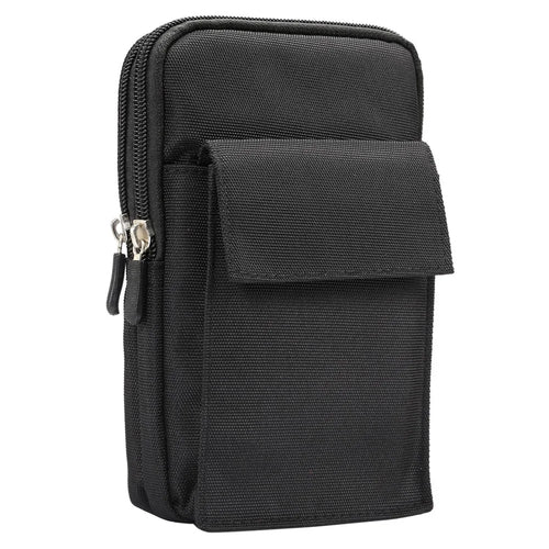 6.4 Inch Outdoor Tactical Molle Pouch Waist Pack Utility Gadget Bag with Cell Phone Holster - Black - 1