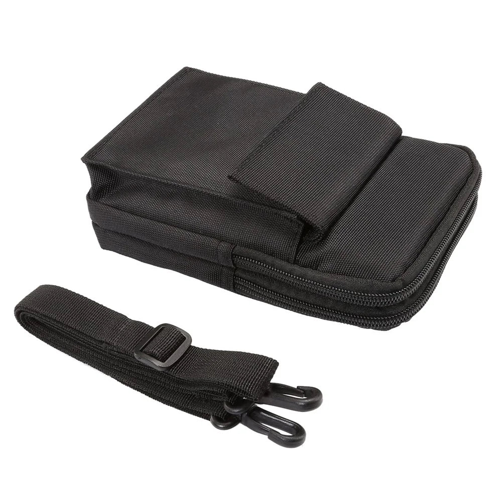 6.4 Inch Outdoor Tactical Molle Pouch Waist Pack Utility Gadget Bag with Cell Phone Holster - Black - 4
