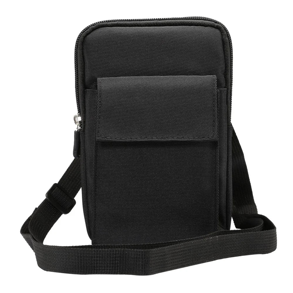 6.4 Inch Outdoor Tactical Molle Pouch Waist Pack Utility Gadget Bag with Cell Phone Holster - Black - 6