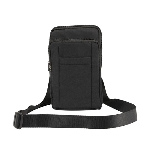 7-Inch Outdoor Tactical Mobile Pouch Waist Pack Utility Gadget Bag with Mobile Phone Holster - Black - 1