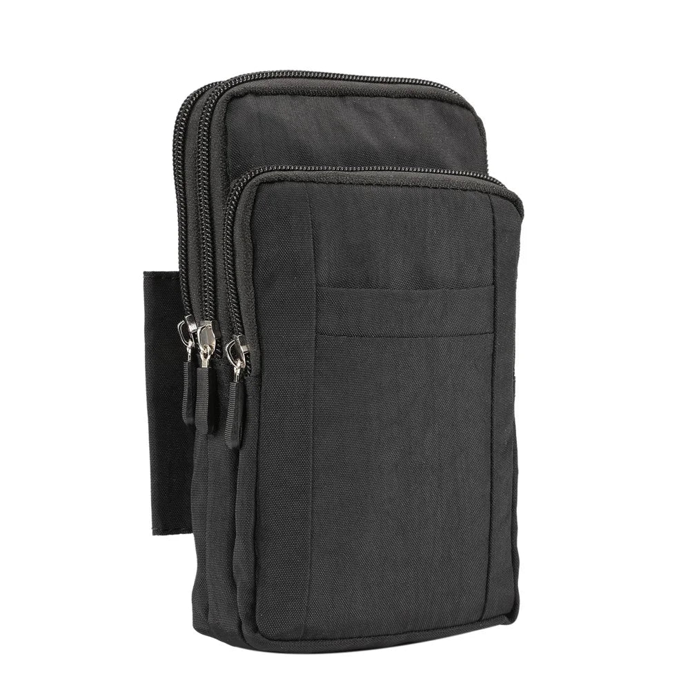 7-Inch Outdoor Tactical Mobile Pouch Waist Pack Utility Gadget Bag with Mobile Phone Holster - Black - 3