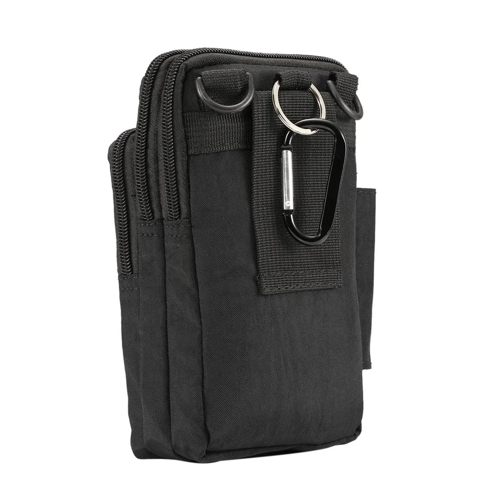7-Inch Outdoor Tactical Mobile Pouch Waist Pack Utility Gadget Bag with Mobile Phone Holster - Black - 4