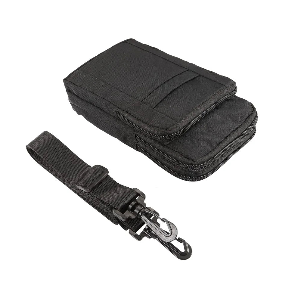 7-Inch Outdoor Tactical Mobile Pouch Waist Pack Utility Gadget Bag with Mobile Phone Holster - Black - 5