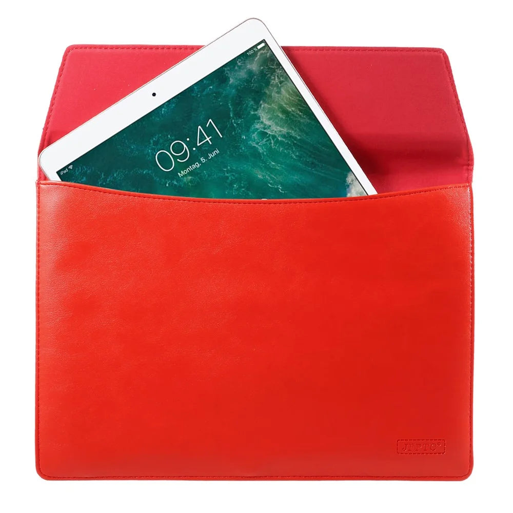 Elegant Series Universal Leather Laptop Sleeve Bag for Macbook Air/Pro 13.3 Inch, Size: 36x25cm - Red - 5