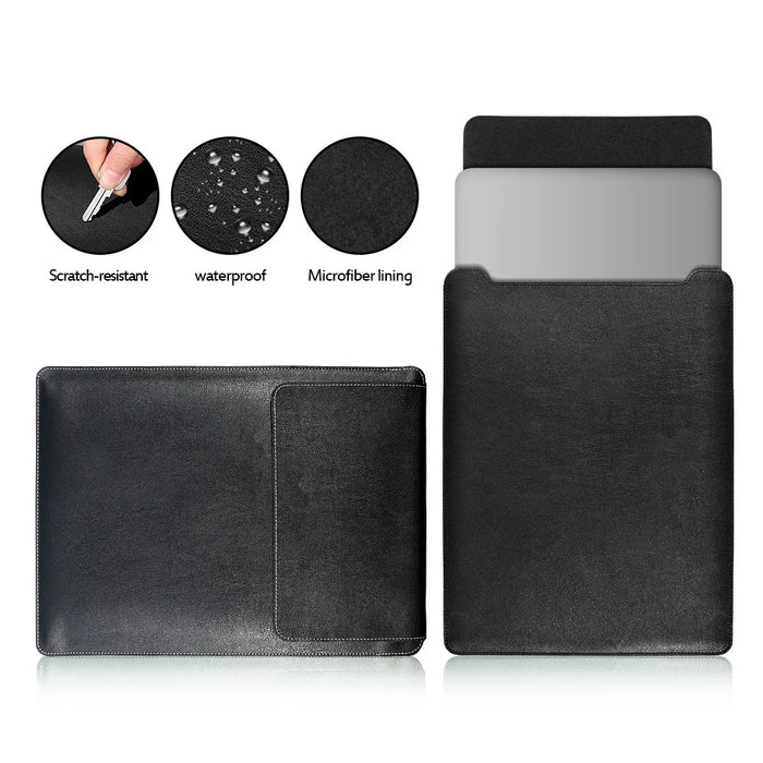 PU Leather Sleeve Pouch Case with Mouse Pad for MacBook Pro 15-inch (2016) - Black - 3